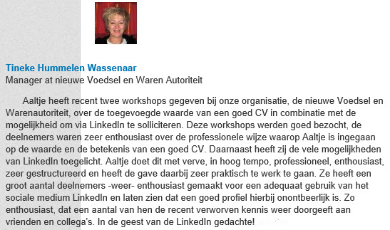 Aanbeveling in-company training